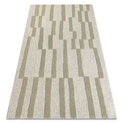 Covor geometric din lana gri și verde pentru interioare moderne