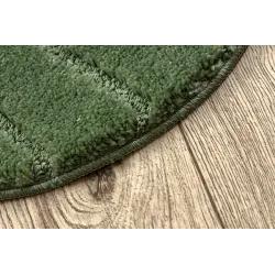 Covor baie SUPREME verde, rotund cu linii - un accent elegant