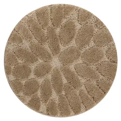 Covor Baie SUPREME bej, circular, antiderapant, material moale