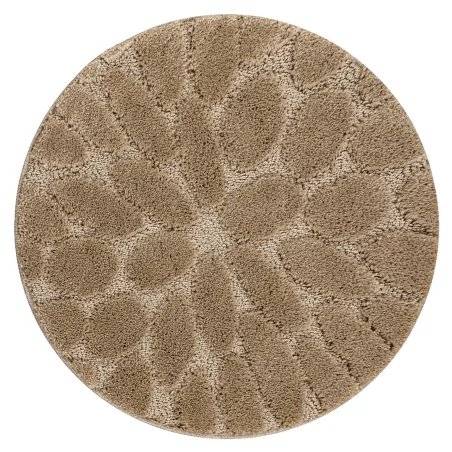 Covor Baie SUPREME bej, circular, antiderapant, material moale