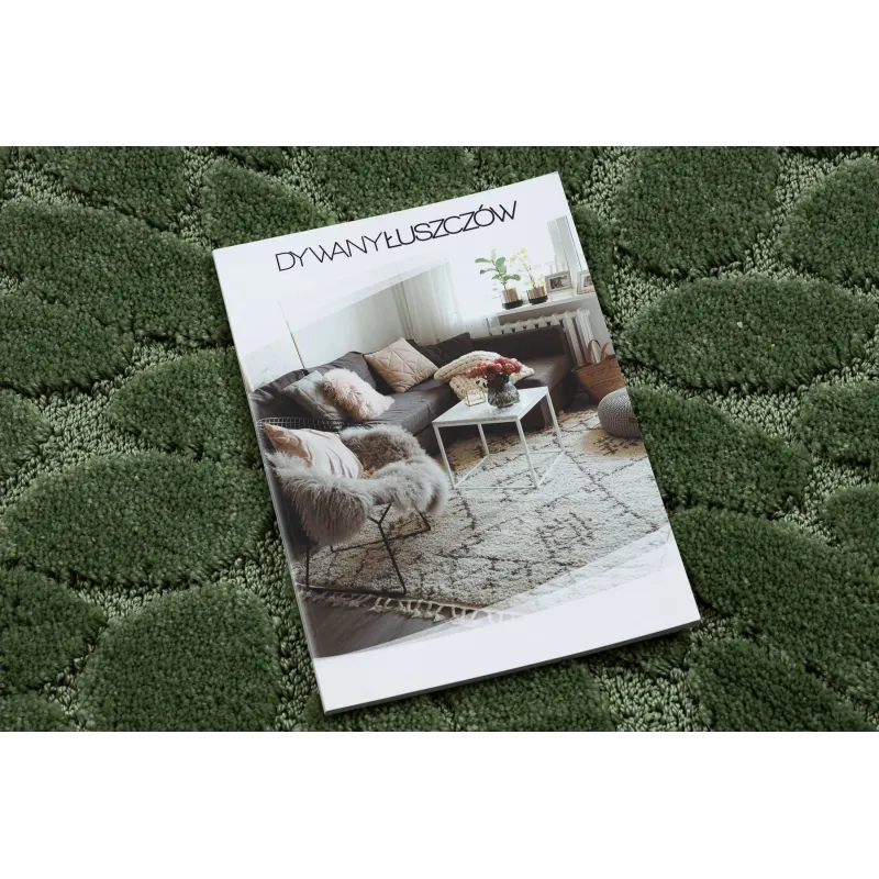 Covor Baie SUPREME STONES verde, rotund, stil modern