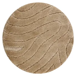 Covor baie SUPREME rotund, antiderapant, material bej
