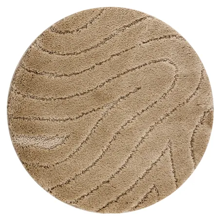 Covor baie SUPREME rotund, antiderapant, material bej