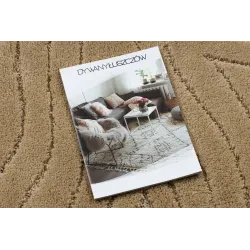 Covor baie SUPREME bej, stil modern, rotund