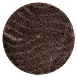 Covor baie SUPREME cerc, antiderapant, moale, modern, maro