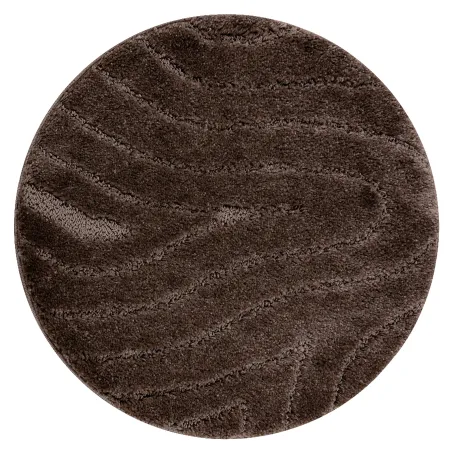 Covor baie SUPREME cerc, antiderapant, moale, modern, maro