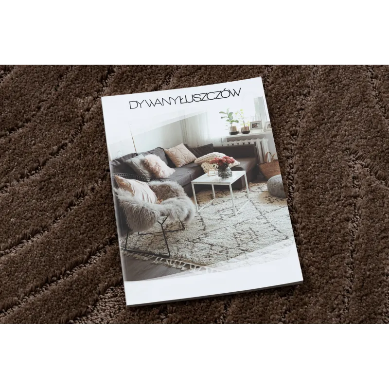 Covor de baie SUPREME, rotund, maro, stil modern, elegant