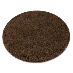 Covor rotund SOFFI shaggy 5cm maro, moale si placut la atingere