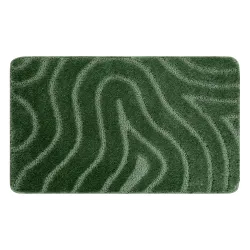 Covor baie SUPREME WAVES verde, moale și antiderapant