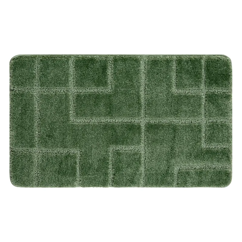 Covor baie SUPREME LINES verde, moale, antiderapant, modern