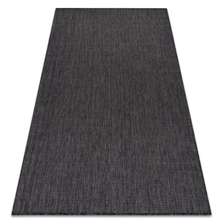 Covor Spagă Sisal SION A5165A negru, țesătură plată, covor elegant din sisal