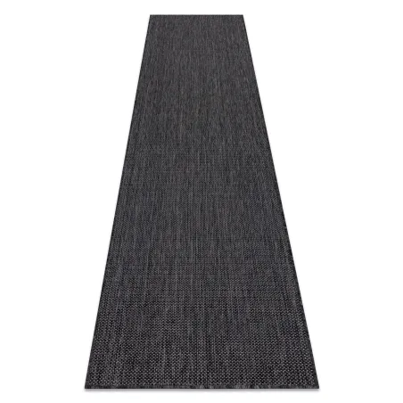 Covor SZNURKOWY SIZAL SION A5165A negru, țesut plat, design modern