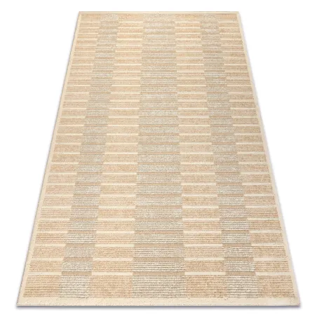 Covor geometric FLUX 461.124.SA110 din lana, bej si crem, ideal pentru decorul modern