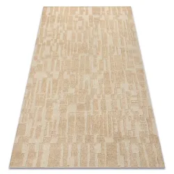 Covor geometric FLUX 461.133.SA132 din lana crem, design modern