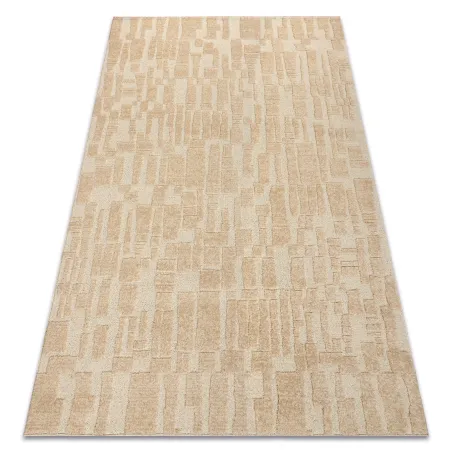 Covor geometric FLUX 461.133.SA132 din lana crem, design modern