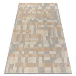 Covor geometric FLUX 461.117.SA130 din lână în bej și gri