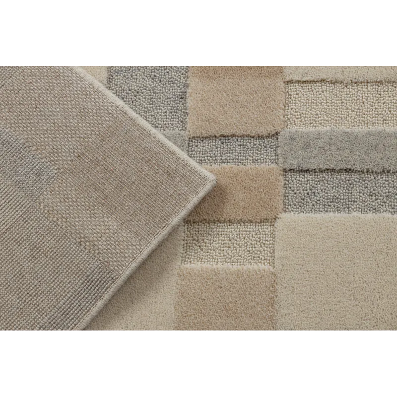 Covor din lână FLUX cu design structural, perfect pentru living sau dormitor