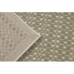 Covor din lână FLUX cu textură verde și bej, ideal pentru sufragerii sau dormitoare