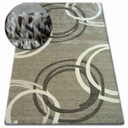 Covor SHADOW 8645 bej închis și maro, covor modern pentru decorarea casei