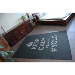 Covor elegant din sisal FLOORLUX 20276 YOLO in negru si argintiu