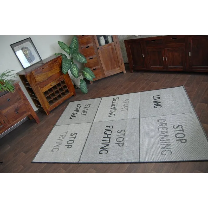 Covor argintiu din sisal FLOORLUX 20275 YOLO, perfect pentru interioare moderne
