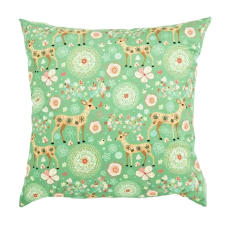 Pernă decorativă Căprioară 45x45 cm cu motiv pădurii, ideală pentru living