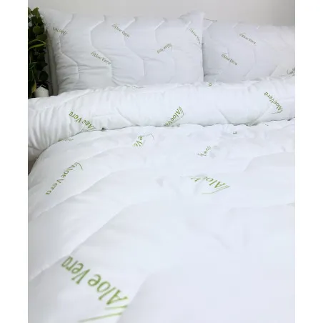 Set de pilotă franceză cu două perne Aloe Vera, perfect pentru un dormitor confortabil
