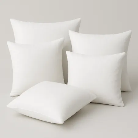 Set 5 perne albe microfibră 40x40 cm, perne clasice moi pentru confort