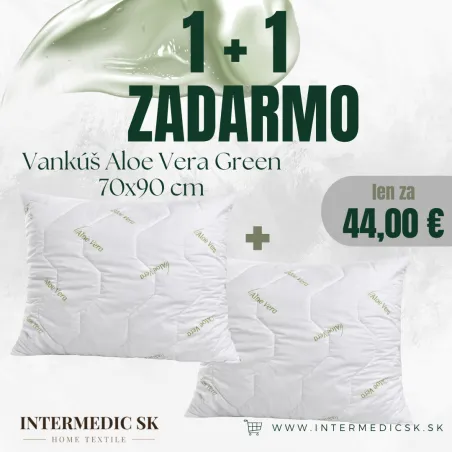 Pernă Aloe Vera Green 70x90 cm – hipoalergenă, 2 buc