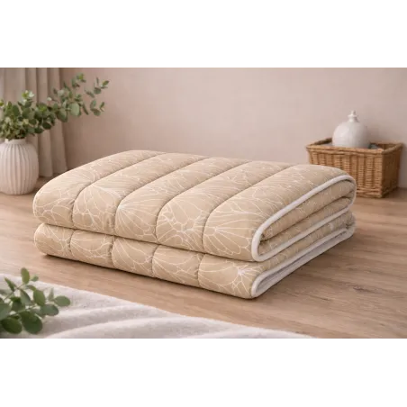 Pilotă 4 anotimpuri microfibră bej 140x200 cm, elegantă și confortabilă