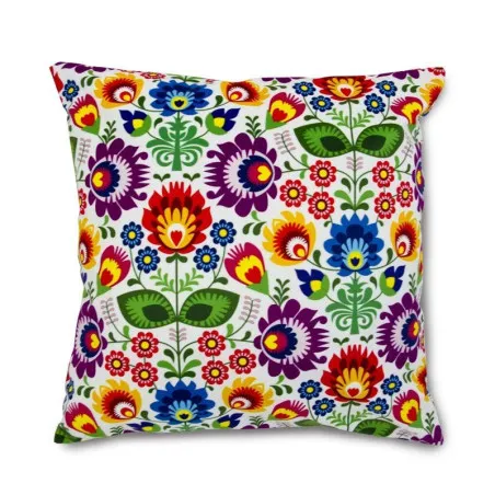 Pernă Decorativă Folk 45x45 cm cu un design colorat, ideală pentru living