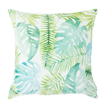 Pernă decorativă cu frunze pictate 60x60 cm, accesoriu stilat pentru interior