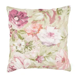 Pernă decorativă cu flori pastel 60x60 cm, perfectă pentru decorul livingului
