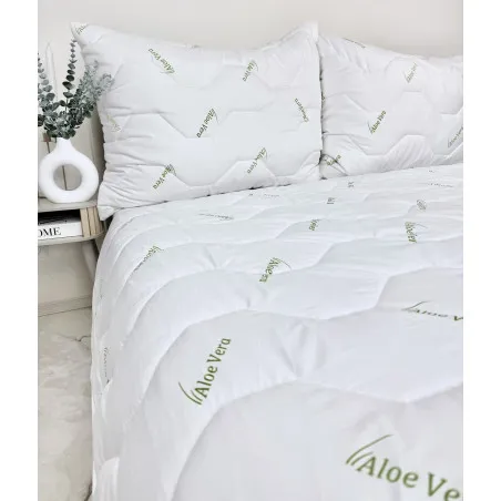 Set de vară plapumă și pernă Aloe Vera Green 100 g/m² microfibră 140x200/70x90 cm