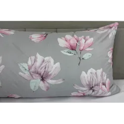Cearceaf de pernă din bumbac Flori mov 50x150 cm