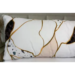Husă de Pernă Soț Înlocuitor Marmură Roz 50×150 cm – 100% Bumbac
