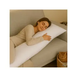 Husă pentru pernă de relaxare Albă 50x150 cm