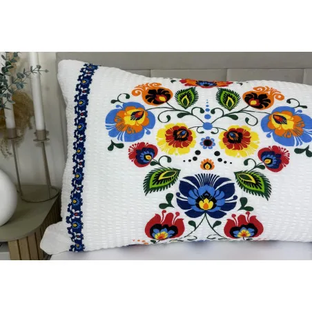 Husă de pernă cu dungi albastre, 50x150 cm, 100% bumbac pentru dormit pe o parte