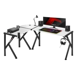 Birou Gaming Hero 6.3 Alb Colț 154 cm