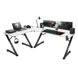 Birou Gaming Hero 7.0 Alb Colț 154 cm