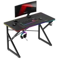 Birou Gaming Hero 1.7 RGB Negru 120 cm