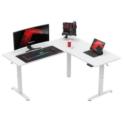 Hero 9.5 Birou Gaming Colț Electric Alb 160 cm