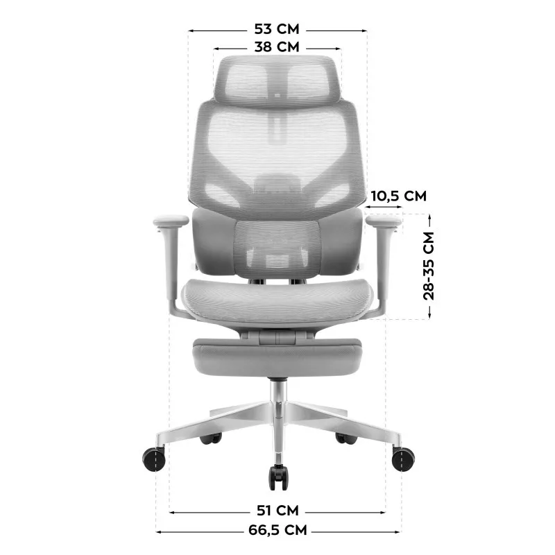 Scaun gaming ergonomic Expert 8.7 gri Mesh 12