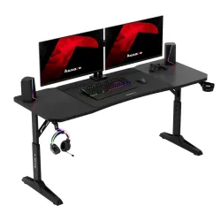 Birou gaming Hero 4.6 Negru 160 cm cu reglare înălțime