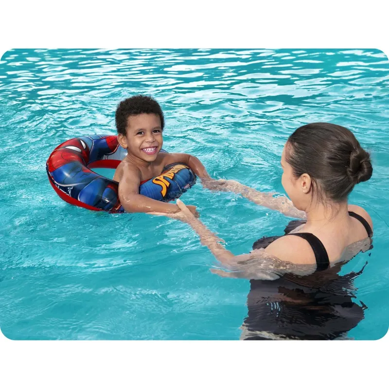 Colac înot Spiderman 56 cm, perfect pentru joacă în grădină și la piscină