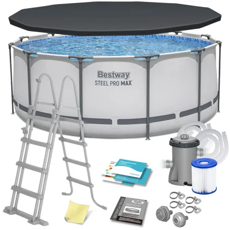 Piscină Grădină Cadru 366 x 122 cm 6în1, din material PVC rezistent