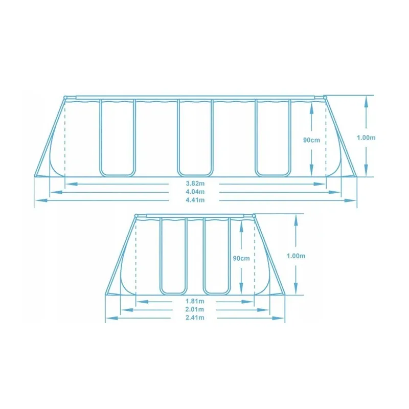 Piscină cu cadru 404 x 201 x 100 cm, perfectă pentru relaxare în grădină