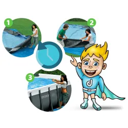 Piscină de vară ideală, 488 x 244 x 122 cm, pentru grădină, 17în1 Bestway 56670