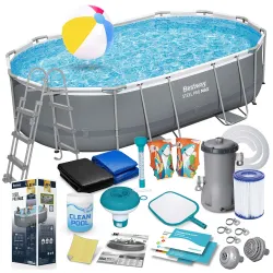 Bestway 56448 Piscină de grădină cu cadru 488 x 305 x 107 cm 18-în-1