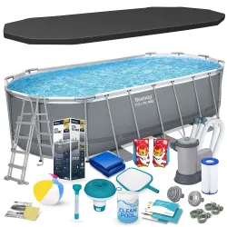 Piscină de grădină cu cadru metalic 549 x 274 x 122 cm 17in1 Bestway 56710